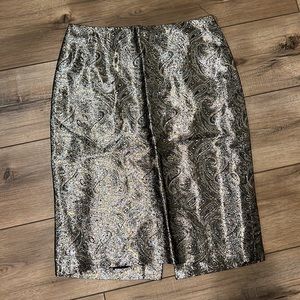 Nicole Miller shiny paisley pencil skirt